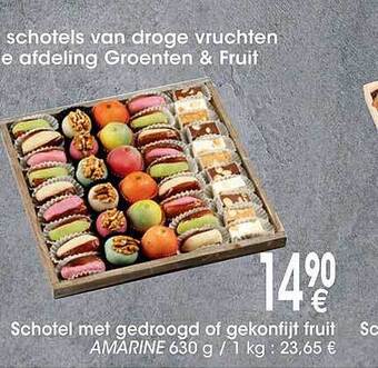 Schotel met gedroogd of gekonfijt fruit