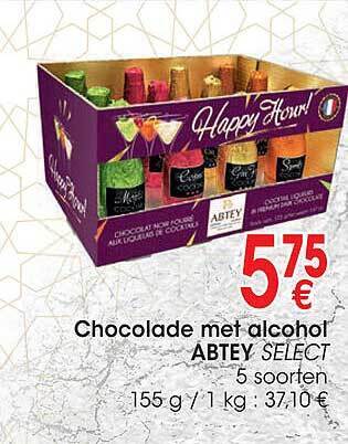 Cora Chocolade met alcohol abtey aanbieding