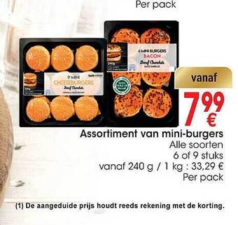 Assortiment van miniburgers