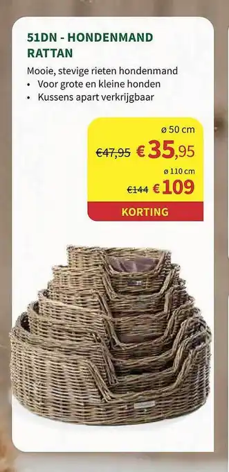 Horta 51 dn - hondenmand rattan aanbieding