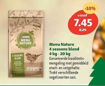 Maxi Zoo Menu nature 4 seasons blend 4 kg - 20 kg aanbieding