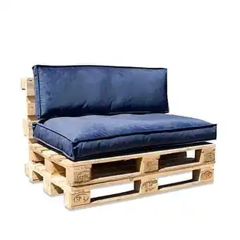 Leen Bakker Palletkussen Ozieri (2 stuks) - fluweel - blauw - Leen Bakker aanbieding