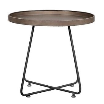Leen Bakker Light & Living bijzettafel Tristan - tin look - 64,5 cm - Leen Bakker aanbieding