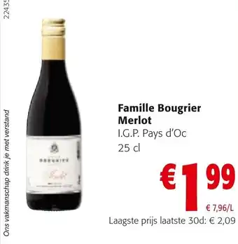 Colruyt Famille Bougrier Merlot aanbieding