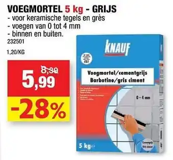 Hubo Voegmortel grijs 5kg aanbieding