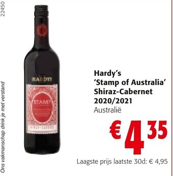 Colruyt Hardy's Stamp of Australia Shiraz-Cabernet aanbieding