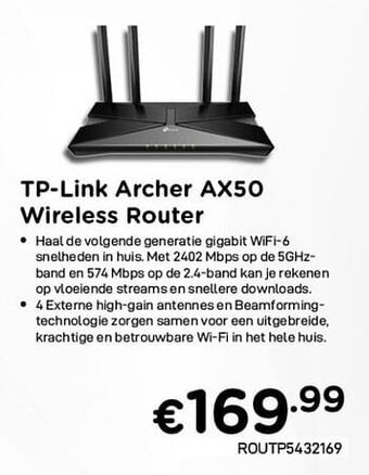 CompuDeals TP-link archer ax50 wireless router aanbieding