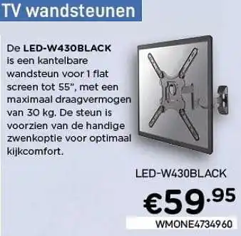 CompuDeals Newstar tv wandsteunen led-w430black aanbieding