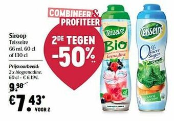 Delhaize Siroop teisseire biogrenadine aanbieding