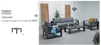 Multi bazar Cube zwart lounge dining tafel aanbieding