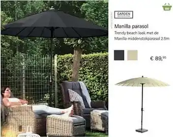 Multi bazar Manilla parasol 2.5m aanbieding