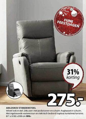 Jysk Abildskov standenstoel aanbieding