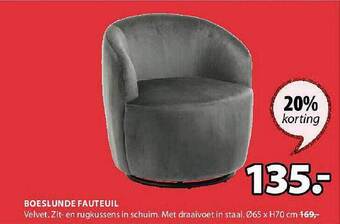 Jysk Boeslunde fauteuil aanbieding