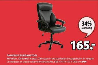 Jysk Tamdrup bureaustoel aanbieding