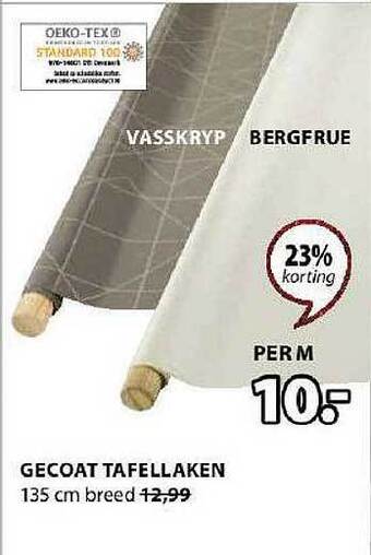 Jysk Gecoat tafellaken aanbieding