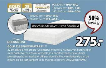 Jysk Gold s25 springmatras aanbieding