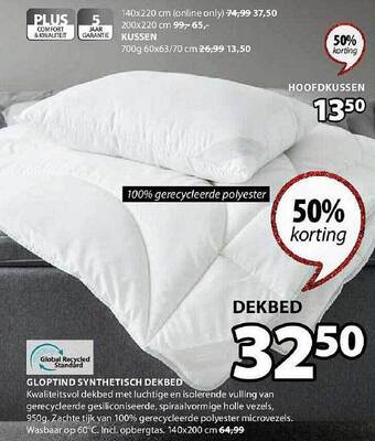 Gloptind synthetisch dekbed