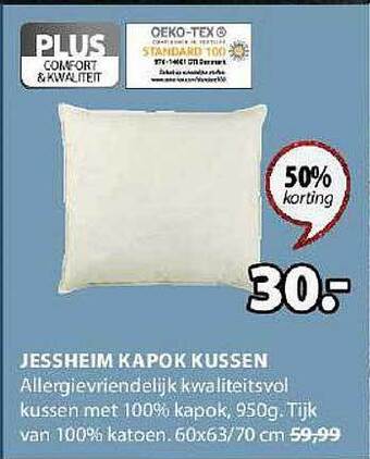 Jysk Jessheim kapok kussen aanbieding