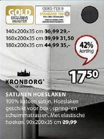 Jysk Satijnen hoeslaken aanbieding