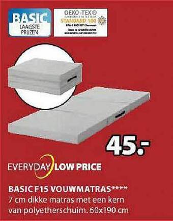Jysk Basic f15 vouwmatras aanbieding