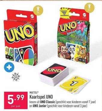 ALDI Mattel kaartspel uno aanbieding