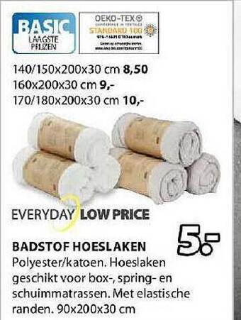 Jysk Badstof hoeslaken aanbieding