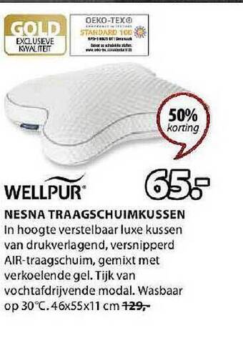 Jysk Nesna traagschuimkussen aanbieding