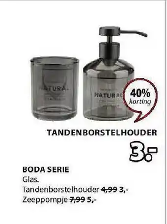 Jysk Boda serie tandenborstelhouder, zeeppompje aanbieding