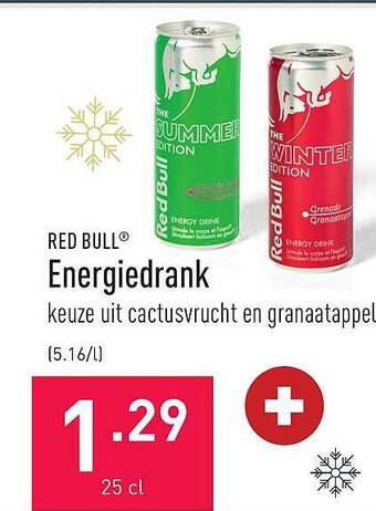 ALDI Red bull energiedrank aanbieding