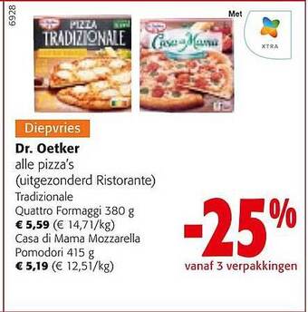 Colruyt Dr. oetker alle pizza's aanbieding