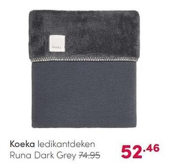 Baby & Tiener Koeka ledikantdeken runa dark grey aanbieding