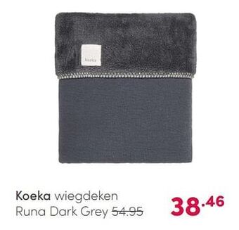Baby & Tiener Koeka wiegdeken runa dark grey aanbieding
