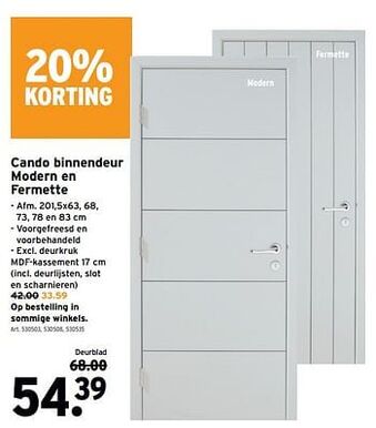 Cando binnendeur modern en fermette