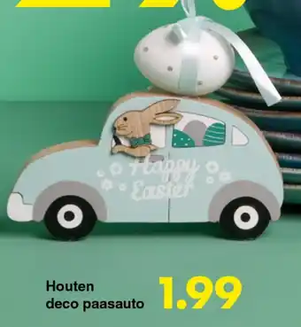 Houten deco paasauto