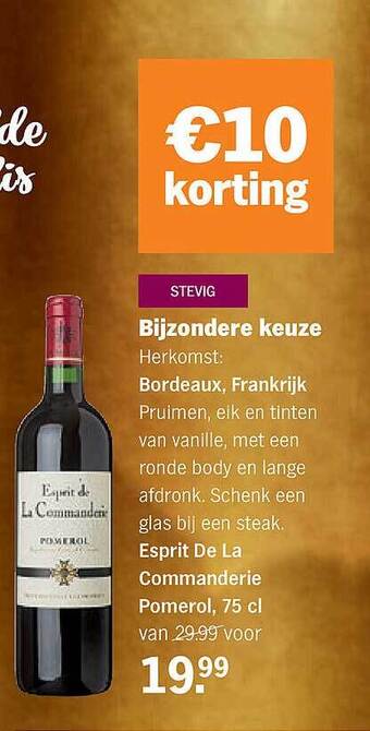 Albert Heijn Esprit de la commanderie pomerol aanbieding