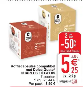 Cora Charles Liegeois Koffiecapsules compatibel met Dolce Gusto aanbieding