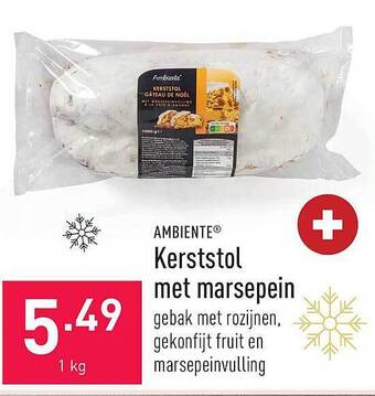 ALDI Ambiente kerststol met marsepein aanbieding