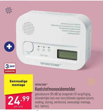 ALDI Workzone koolstofmonoxidemelder aanbieding