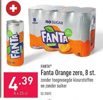 ALDI Fanta orange zero, 8st aanbieding