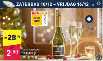 ALDI Hugues de beauclair schuimwijn brut prestige aanbieding