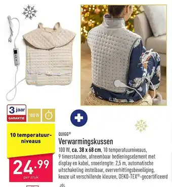ALDI Quigg werwarmingkussen aanbieding
