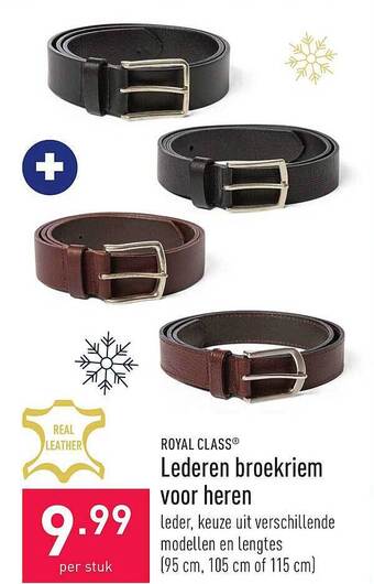 ALDI Royal class lederen broekriem voor heren aanbieding