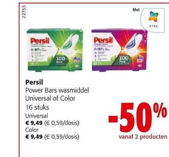 Colruyt Persil power bars wasmiddel universal of color aanbieding
