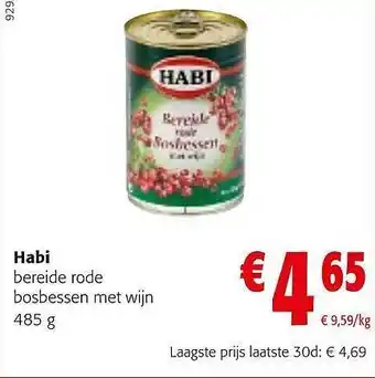 Habi bereide rode bosbessen met wijn
