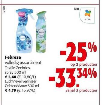 Colruyt Febreze volledig assortiment aanbieding