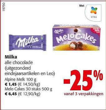 Colruyt Milka alle chocolade aanbieding