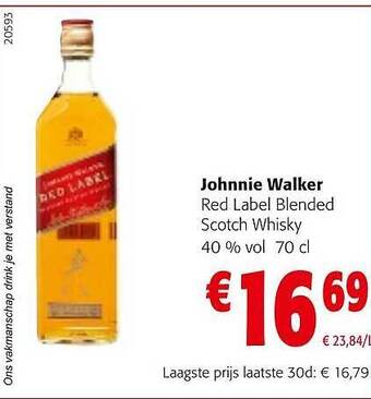 Johnnie walker red label blended scotch whisky 40% vol