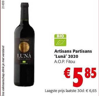 Colruyt Artisans partisans 'lunà' 2020 a.o.p. fitou aanbieding