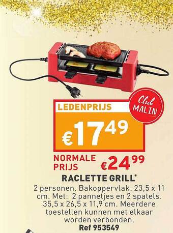 Trafic Raclette grill aanbieding