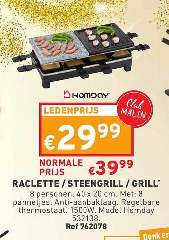 Trafic Raclette - steengrill - grill aanbieding